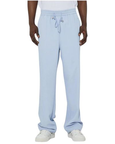 John Richmond Pantaloni regular con logo ricamato - Blu