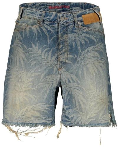 Palm Angels Denim Shorts - Blue
