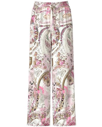 Marc Cain Weite Hose mit Paisley-Muster - Pink