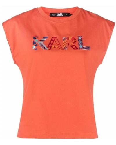 Karl Lagerfeld Sleeveless Tops - Orange