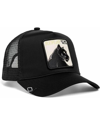 Replay Panther mesh cappello - Nero