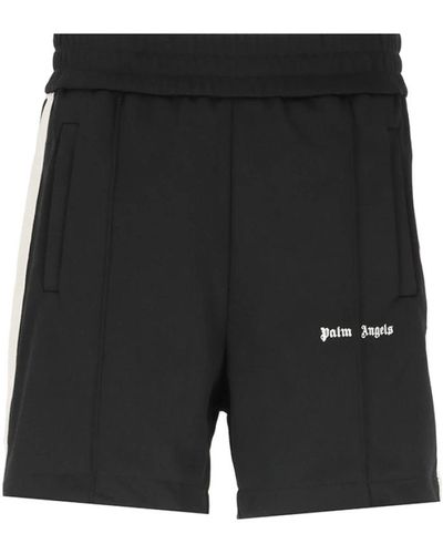 Palm Angels Schwarze bermuda-shorts mit kontrastlogo