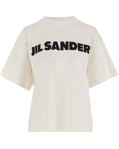 Jil Sander Baumwoll crew neck t-shirt logo detail - Weiß