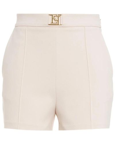 Elisabetta Franchi Shorts con detalles de logo - Blanco