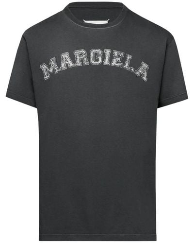 Maison Margiela Schwarzes baumwoll-jersey-t-shirt vintage-logo