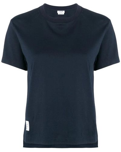 Thom Browne Blau logo-patch t-shirt und polo,t-shirts - Schwarz