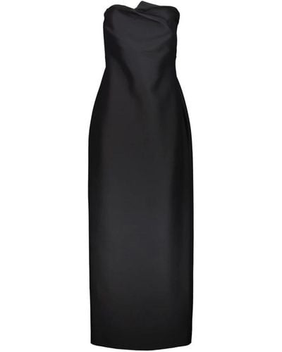 The Row Kleid aus strukturierter wolle und seide mit origami-drape-detail - Schwarz