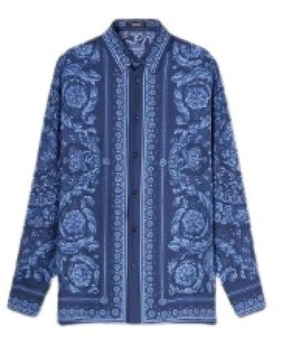 Versace Blaue hemden für männer
