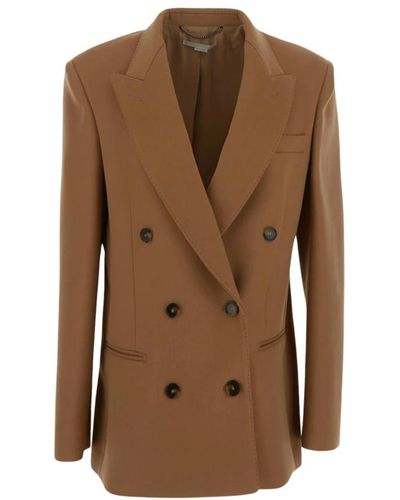 Stella McCartney Elegante chaqueta de lana de doble botonadura - Marrón