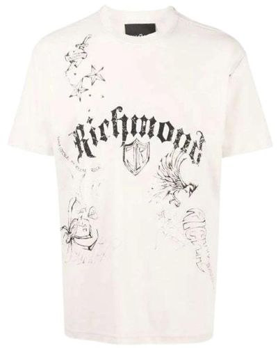 John Richmond T-shirt con logo e stampa - Bianco