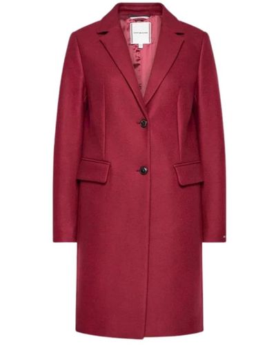 Tommy Hilfiger Single-Breasted Coats - Red