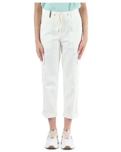 Peserico Pantalone cargo in cotone stretch - Bianco