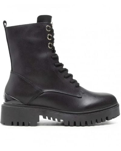 Guess Lace-Up Boots - Black