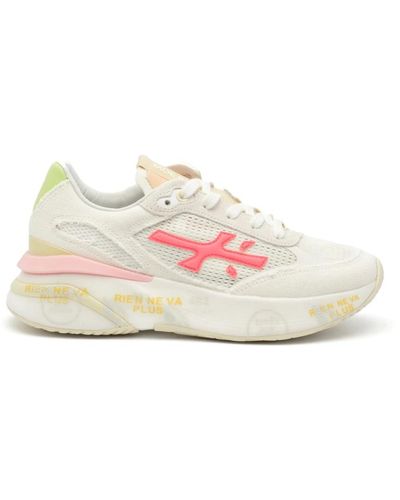 Premiata Weiße stoff sneakers moerund stil - Pink