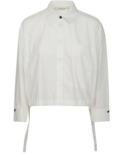 Liviana Conti Camisa blanca de algodón con cuello - Blanco