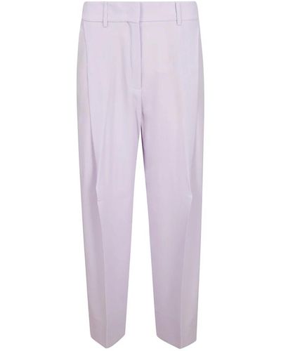 Incotex Pantalones suaves de cintura alta con pliegues - Morado