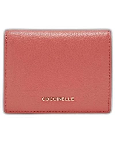 Coccinelle Rosa leder clip geldbörse mit innentasche - Rot