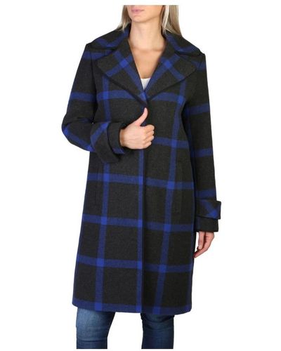 Armani Exchange Single-Breasted Coats - Blue