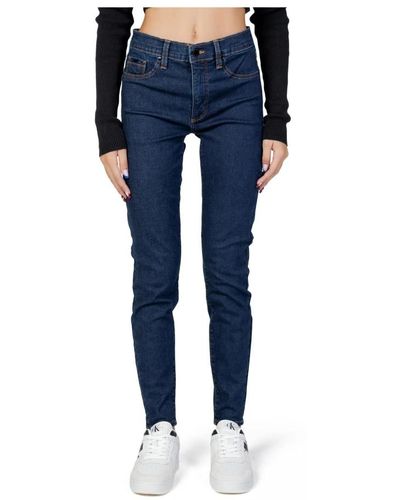 Calvin Klein Blaue jeans mit reißverschluss und knopfverschluss