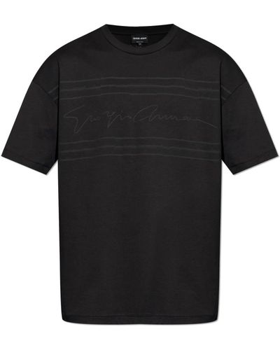 Giorgio Armani T-shirt mit logo - Schwarz