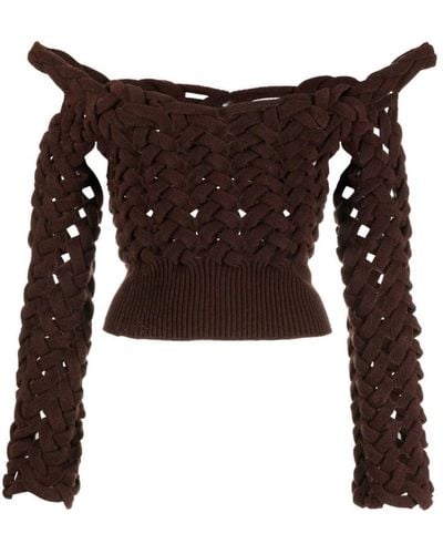 Isa Boulder Knitwear > v-neck knitwear - Marron