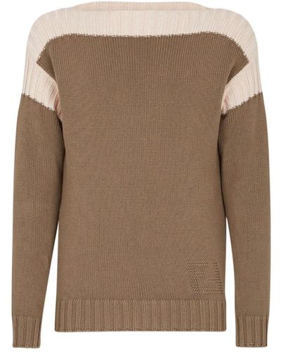 Fendi Round-Neck Knitwear - Brown