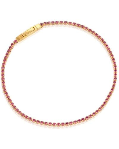 Sif Jakobs Jewellery Pulsera ellera con circonita rosa - Metálico