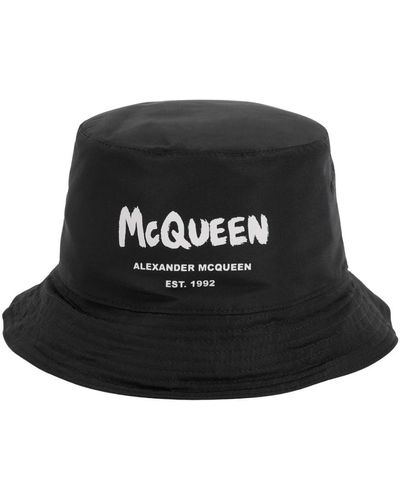 Alexander McQueen Schwarzer logo bucket hat