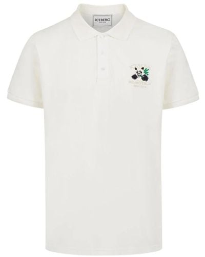 Iceberg Polo shirt with cartoon graphics and logo - Bianco