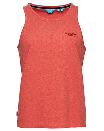 Superdry Camiseta de de algodón 100% - Rojo