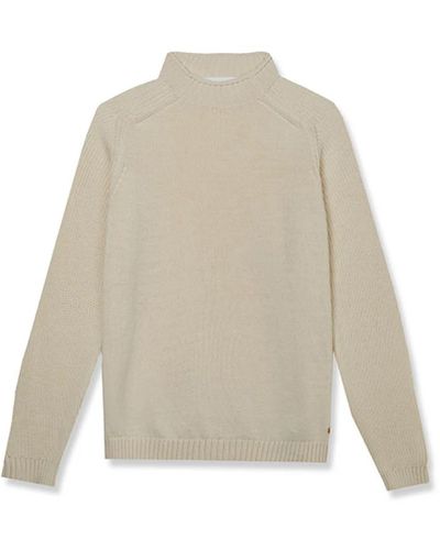 Baldessarini Woolblend Pullover mit Stehkragen und Raglanärmeln - Natur