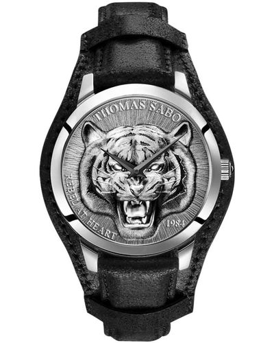 Thomas Sabo Rebel tiger 3d orologio nero-argento