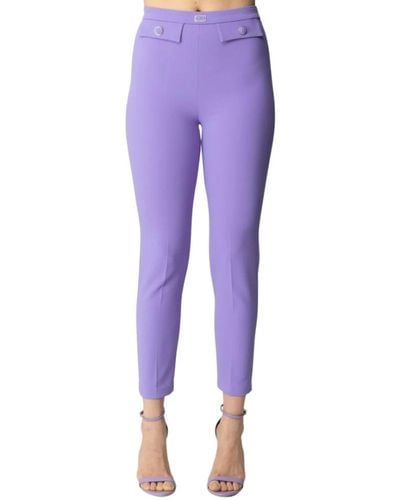 Elisabetta Franchi Cropped Pants - Purple