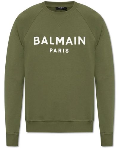 Balmain Sweatshirt mit logo - Grün