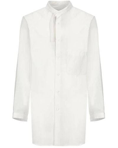 Yohji Yamamoto Weiße baumwoll-darinkragenhemd