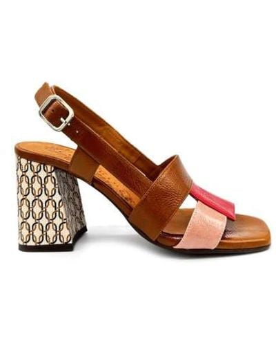 Chie Mihara Leder sandalen mit puder und rotem detail - Braun