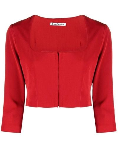 Acne Studios Rotes square-cut cropped top