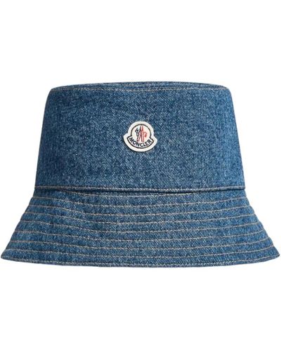Moncler Denim bucket hat casual style - Blau