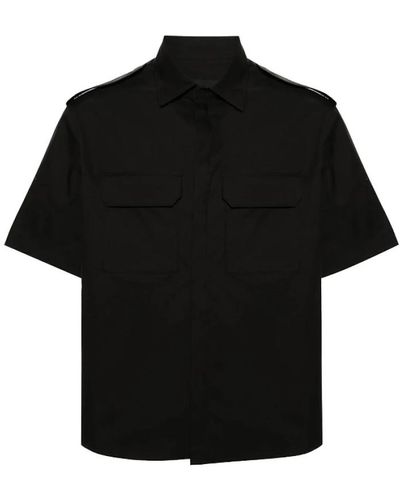 Neil Barrett Camicia nera polizia manica corta - Nero