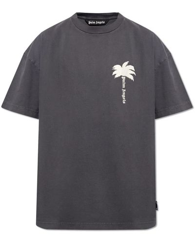 Palm Angels T-shirt mit logo - Grau