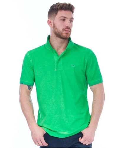 Sun 68 Vintage beach polo shirt grün