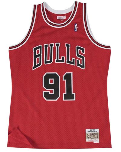 Mitchell & Ness Chicago bulls road 1997-98 dennis rodman trikot - Rot