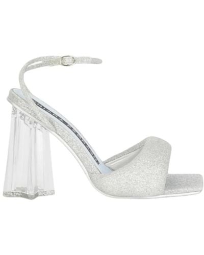 Chiara Ferragni Silber glitzer high heel sandalen - Weiß