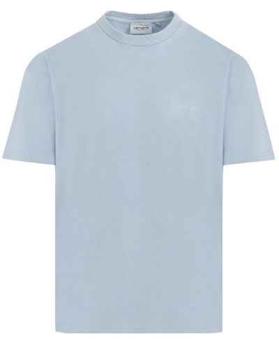 Carhartt Duster script t-shirt misty sky - Blau
