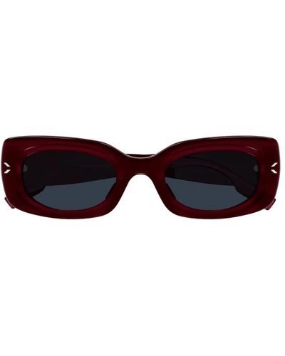 Alexander McQueen Stilvolle bordeaux quadratische sonnenbrille - Rot
