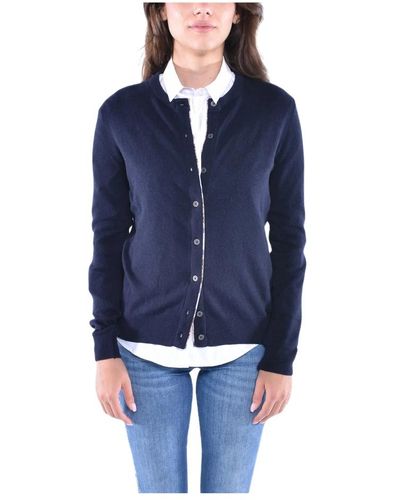 Barbour Cardigan tartán azul marino