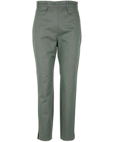 Philosophy Di Lorenzo Serafini Pantalones verdes de algodón de talle alto - Gris