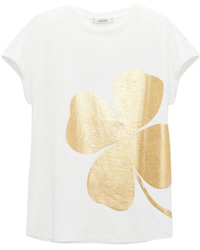 Dorothee Schumacher Camiseta new way o-neck con estampado dorado - Blanco