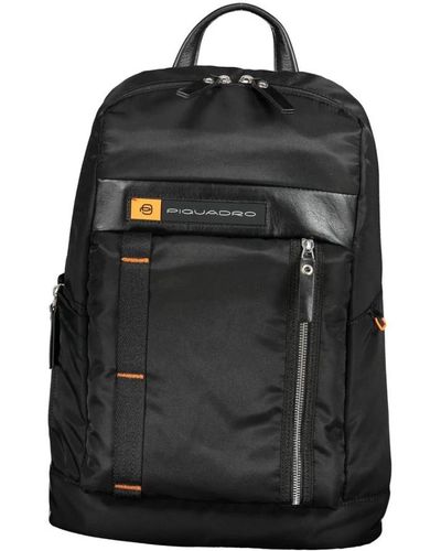 Piquadro Nylon rucksack mit laptopfach - Schwarz