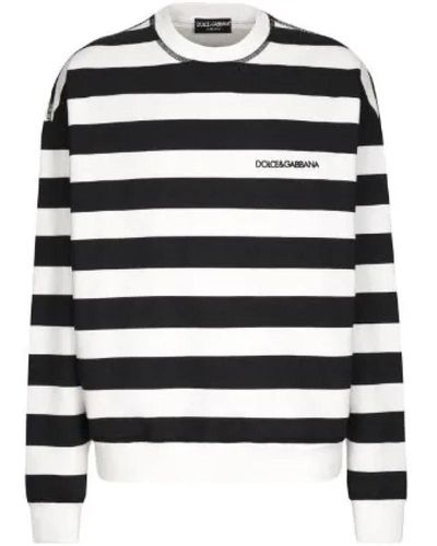 Dolce & Gabbana Gestreifter print sweatshirt - Schwarz